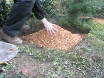 Holzsubstrat im Garten ausbringen